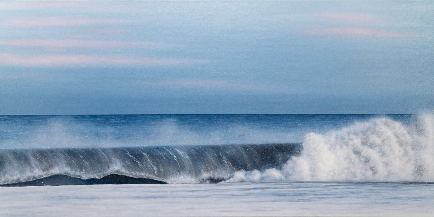 large crashing wave oil painting in a realistic style