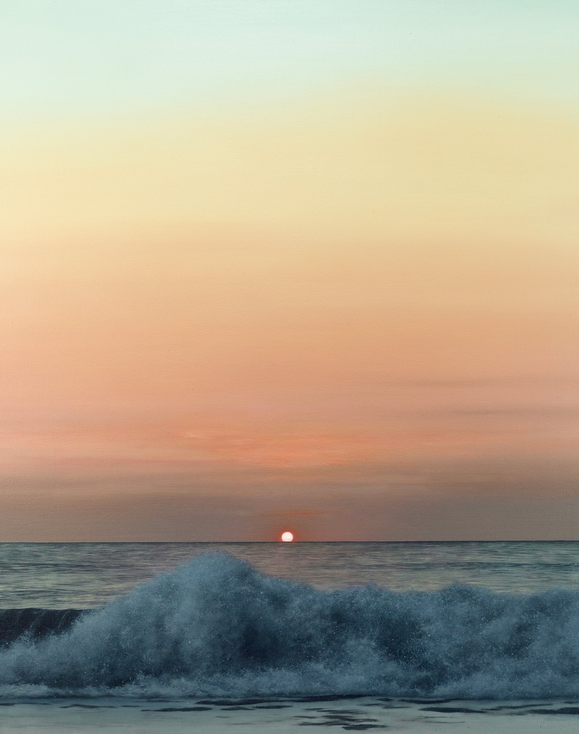 realistic painting of the sunrise on the outer banks oil painting