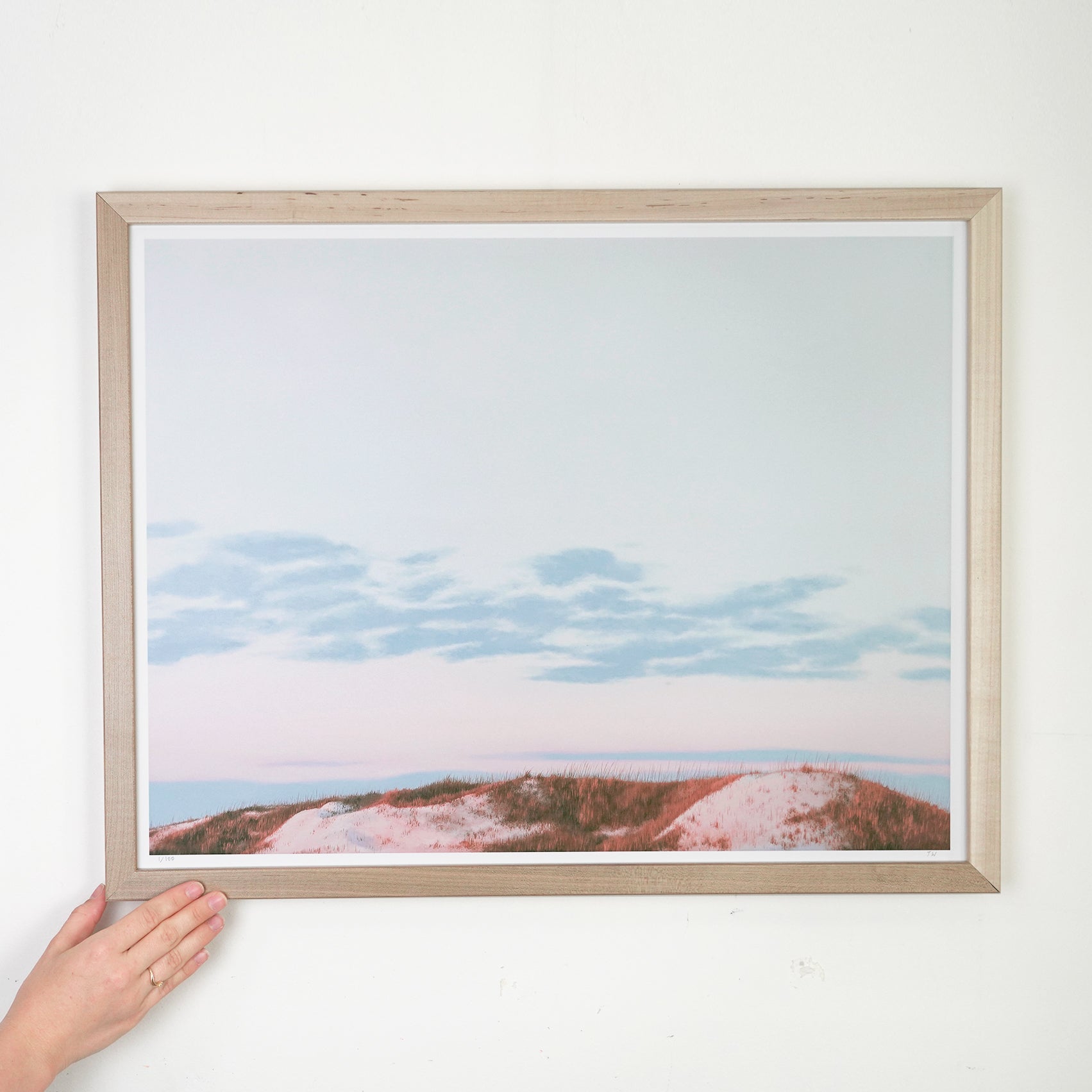 Oil painting of beach dunes located on the outer banks of North Carolina at sunset